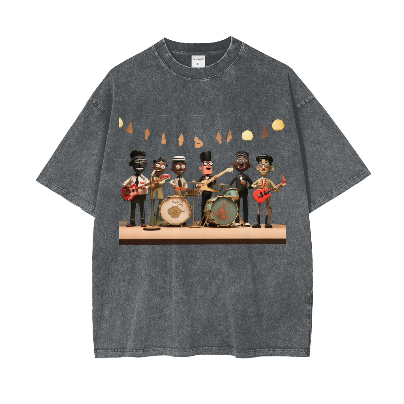 Nerd Jam Session Oversized Snow Wash T-Shirt