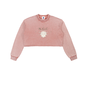N.G.C Archive Snow Washed Raw Edge Cropped Sweatshirt