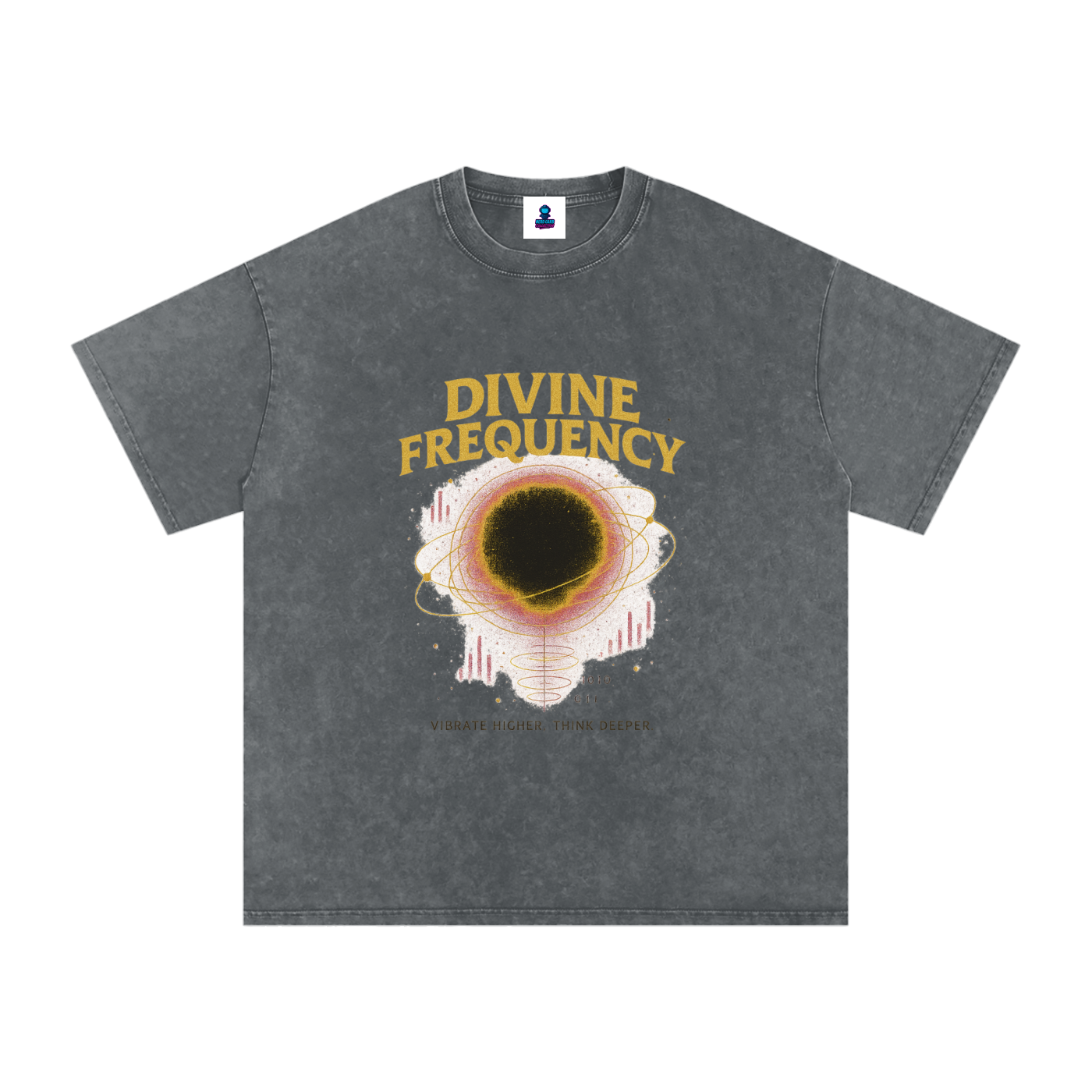 “Divine Frequency” Snow Washed Oversized Cotton T-Shirt