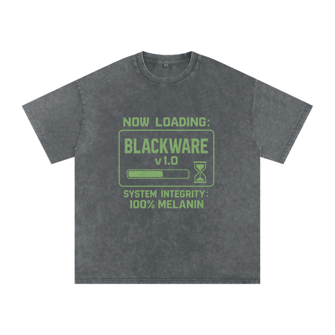 “Now Loading” Snow Washed Oversized Cotton T-Shirt