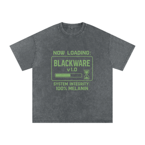 “Now Loading” Snow Washed Oversized Cotton T-Shirt