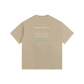 NGC Global Science Washed Tee - Loose Fit Drop Shoulder Graphic Premium T-Shirt
