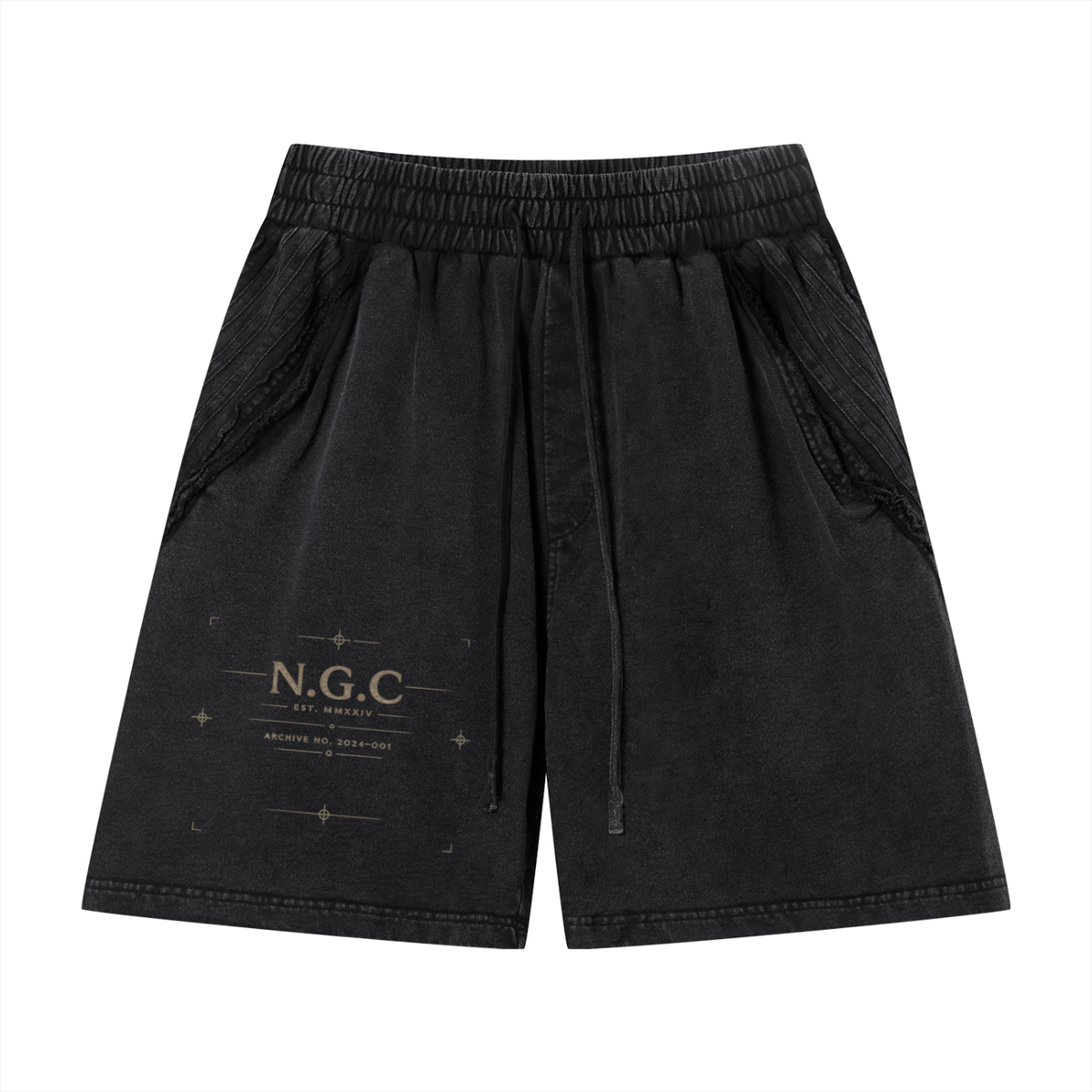 N.G.C Archive Vintage Wash Raw Edge Shorts