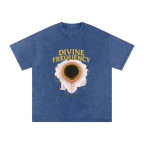 “Divine Frequency” Snow Washed Oversized Cotton T-Shirt