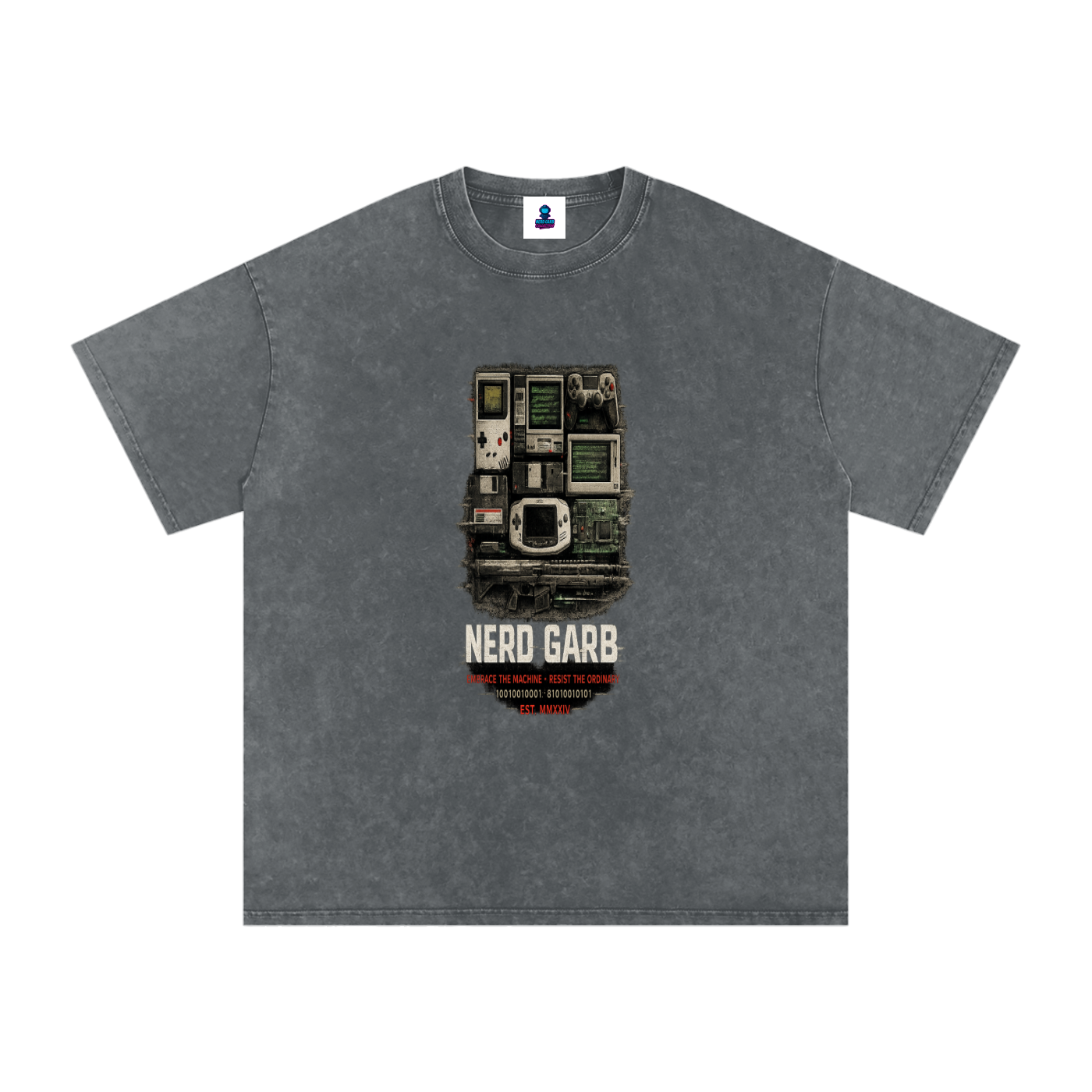 Retro Tech Archive Snow Washed Oversized T-Shirt