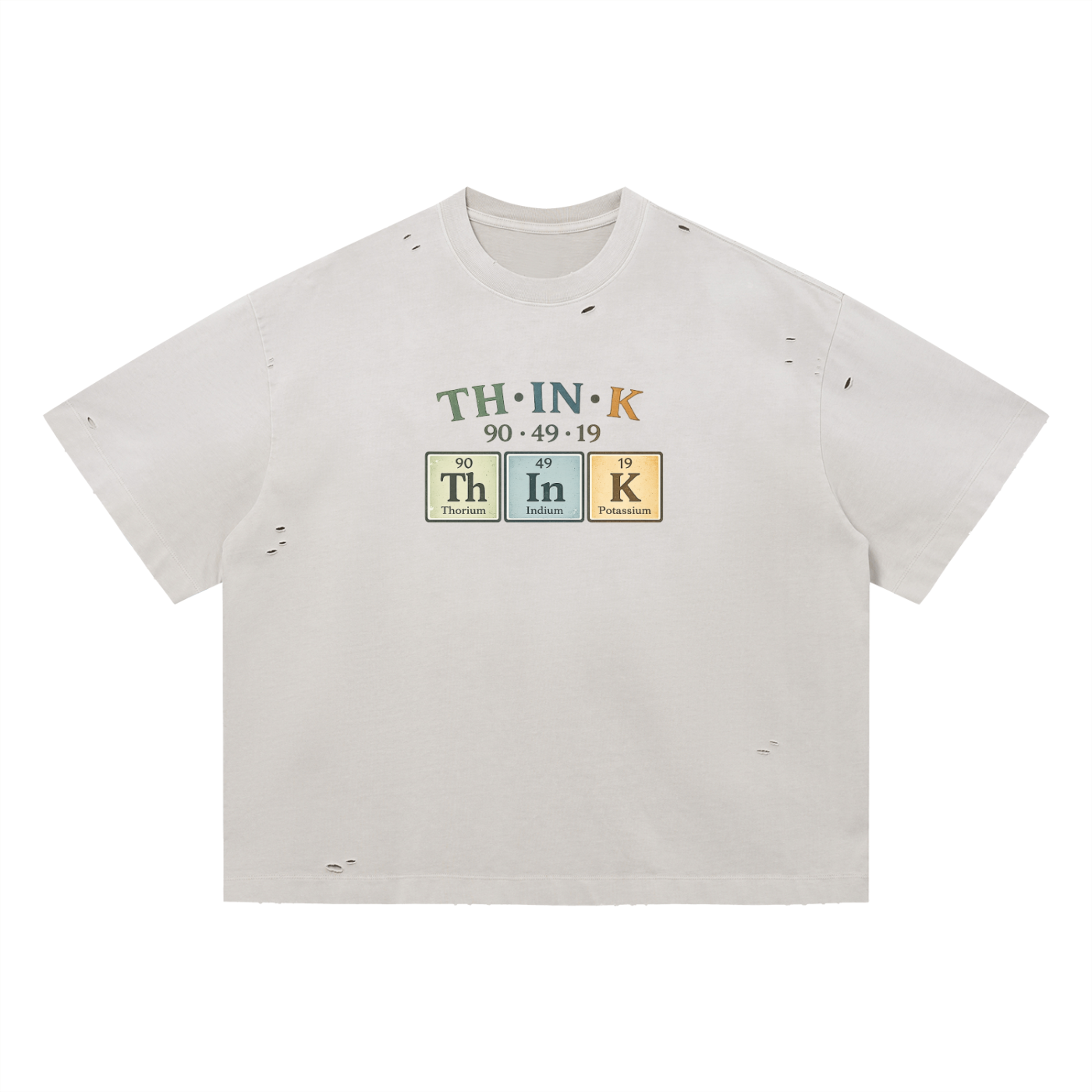 Think Elements Vintage Washed Distressed Boxy T-Shirt