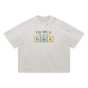 Think Elements Vintage Washed Distressed Boxy T-Shirt
