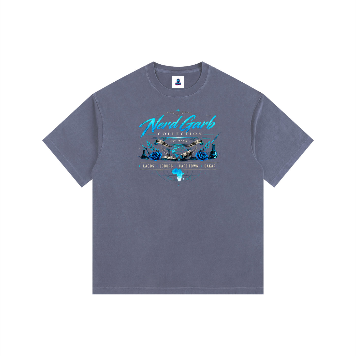 NGC Global Science Washed Tee - Loose Fit Drop Shoulder Graphic Premium T-Shirt