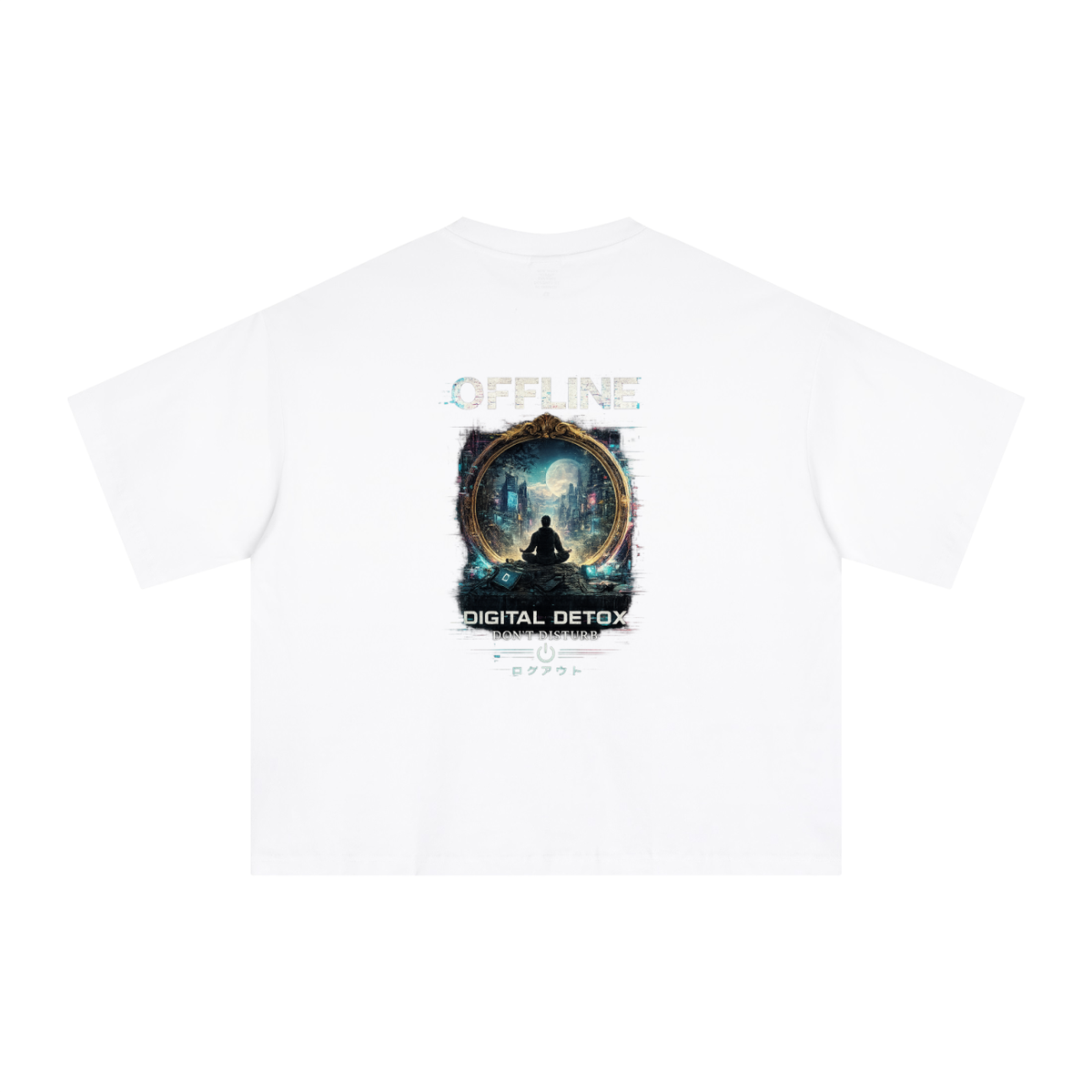 NGC “Offline Digital Detox” Graphic Tee - Cyber Zen Oversized Drop Shoulder Premium T-Shirt