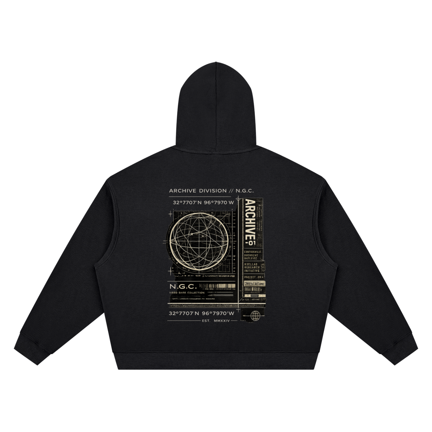 Archive Division 001 Waffle Boxy Hoodie