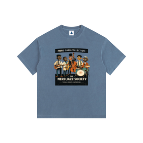 Nerd Jazz Society Vintage Washed Oversized Cotton T-Shirt