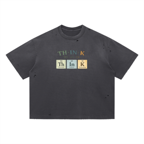 Think Elements Vintage Washed Distressed Boxy T-Shirt