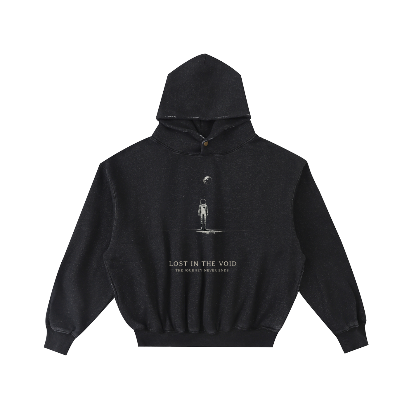 Lost in the Void Frayed Enzyme Washed Oversized Hoodie