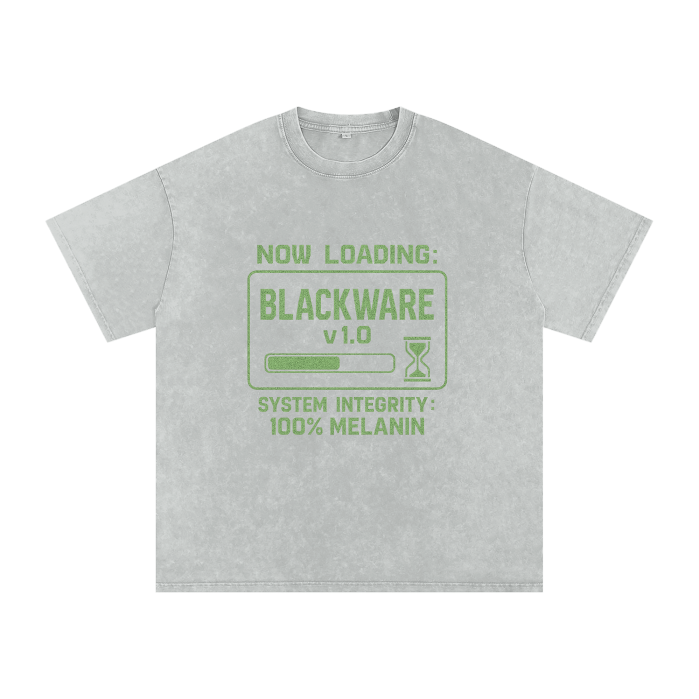 “Now Loading” Snow Washed Oversized Cotton T-Shirt