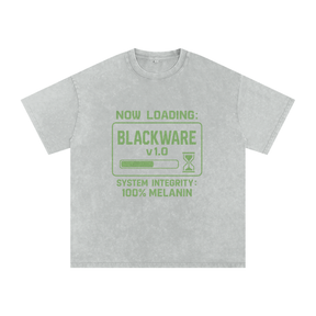 “Now Loading” Snow Washed Oversized Cotton T-Shirt