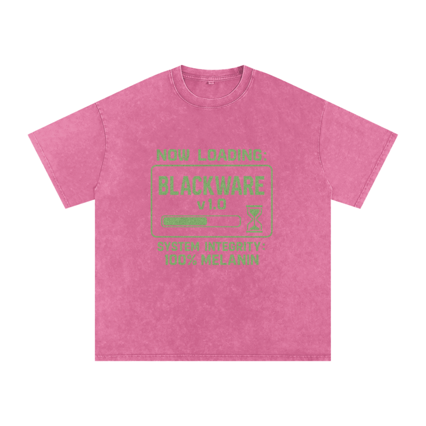 “Now Loading” Snow Washed Oversized Cotton T-Shirt