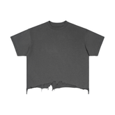 Vintage Wash Distressed Hem Boxy T-Shirt