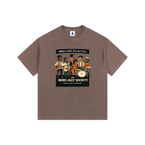 Nerd Jazz Society Vintage Washed Oversized Cotton T-Shirt