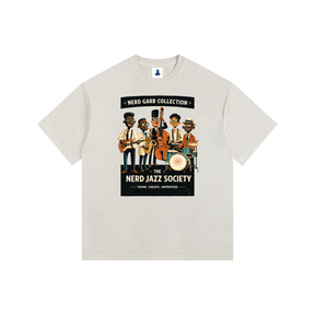 NGC Nerd Jazz Society Graphic Tee - Loose Fit Drop Shoulder Graphic Premium T-Shirt