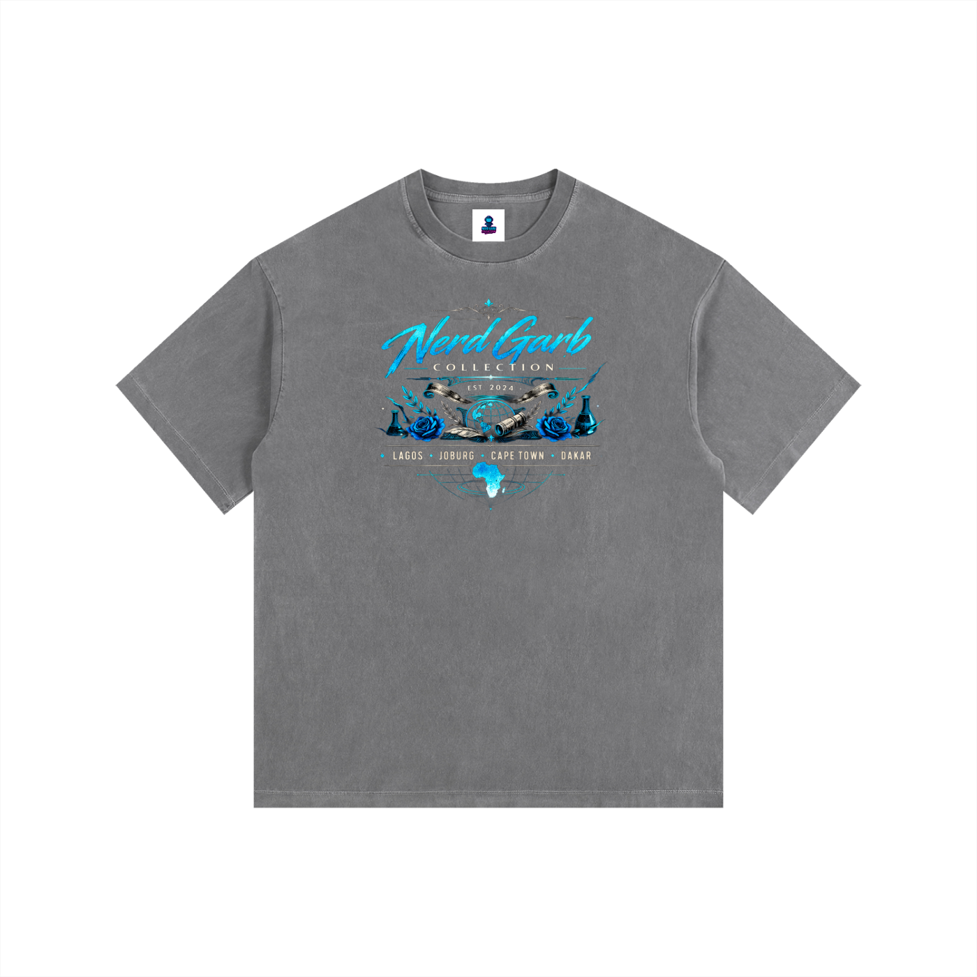 NGC Global Science Washed Tee - Loose Fit Drop Shoulder Graphic Premium T-Shirt