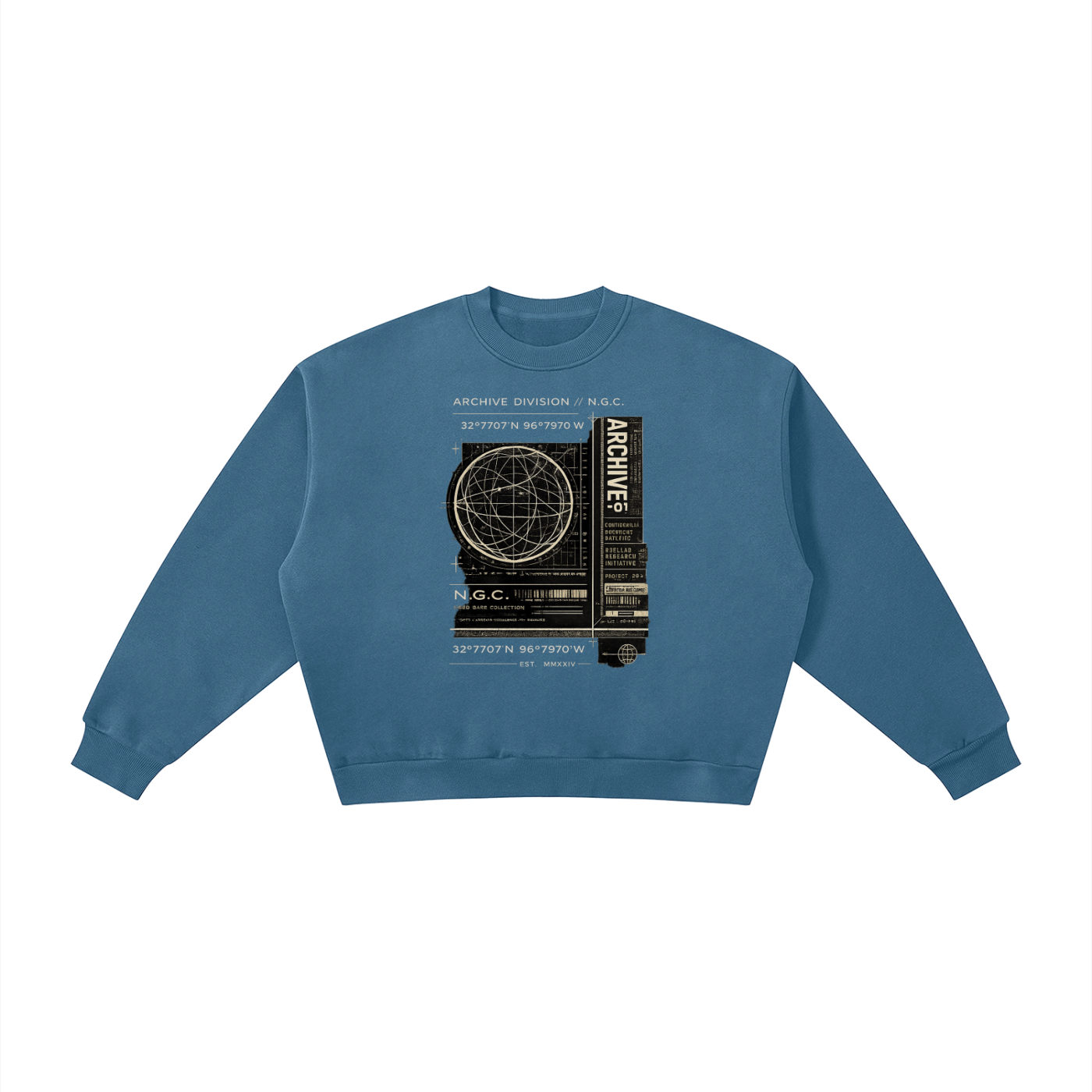 N.G.C. Atomic Archive Boxy Fleece Crewneck Sweatshirt