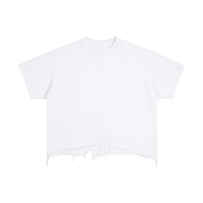 Vintage Wash Distressed Hem Boxy T-Shirt
