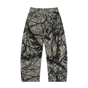 Unisex Tree Camo Barrel Leg Cotton Streetwear Pants
