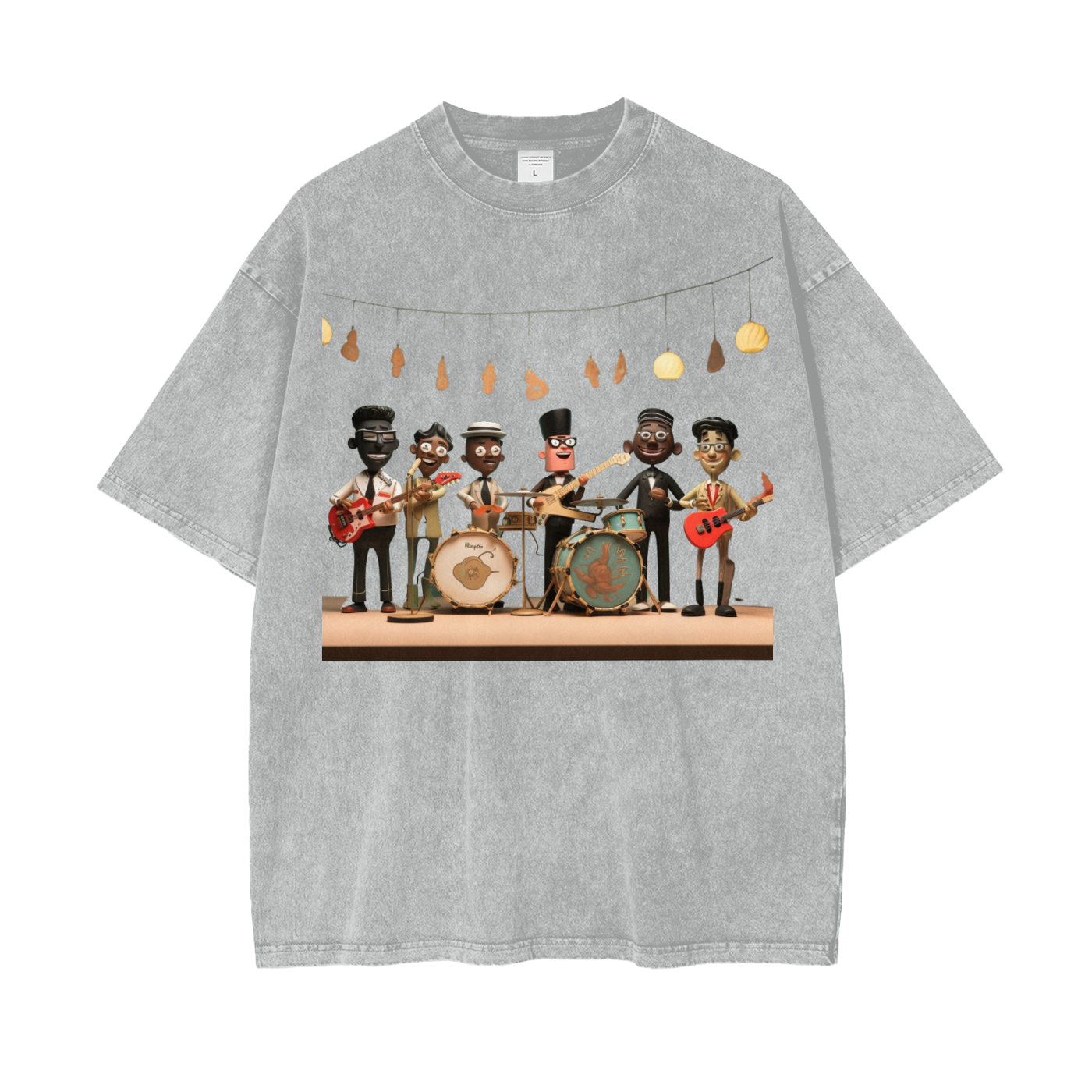 Nerd Jam Session Oversized Snow Wash T-Shirt