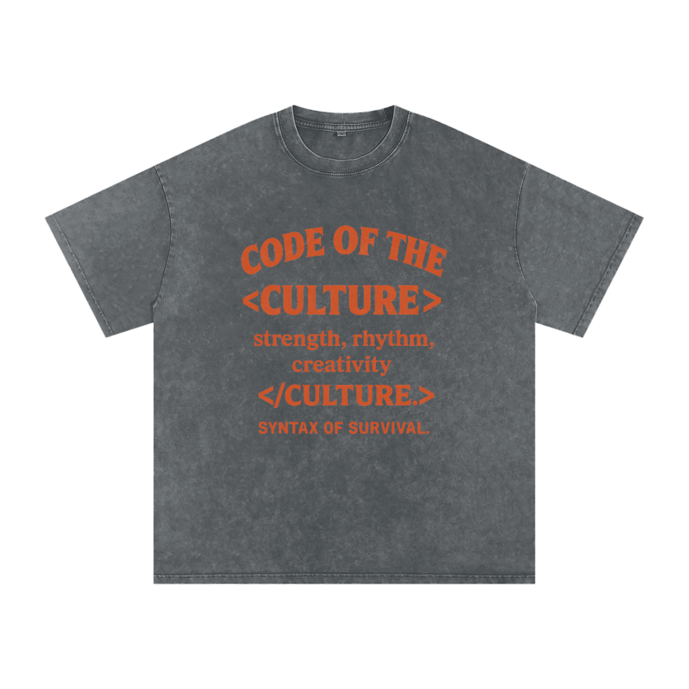 “Code of The Culture” Snow Washed Oversized Cotton T-Shirt