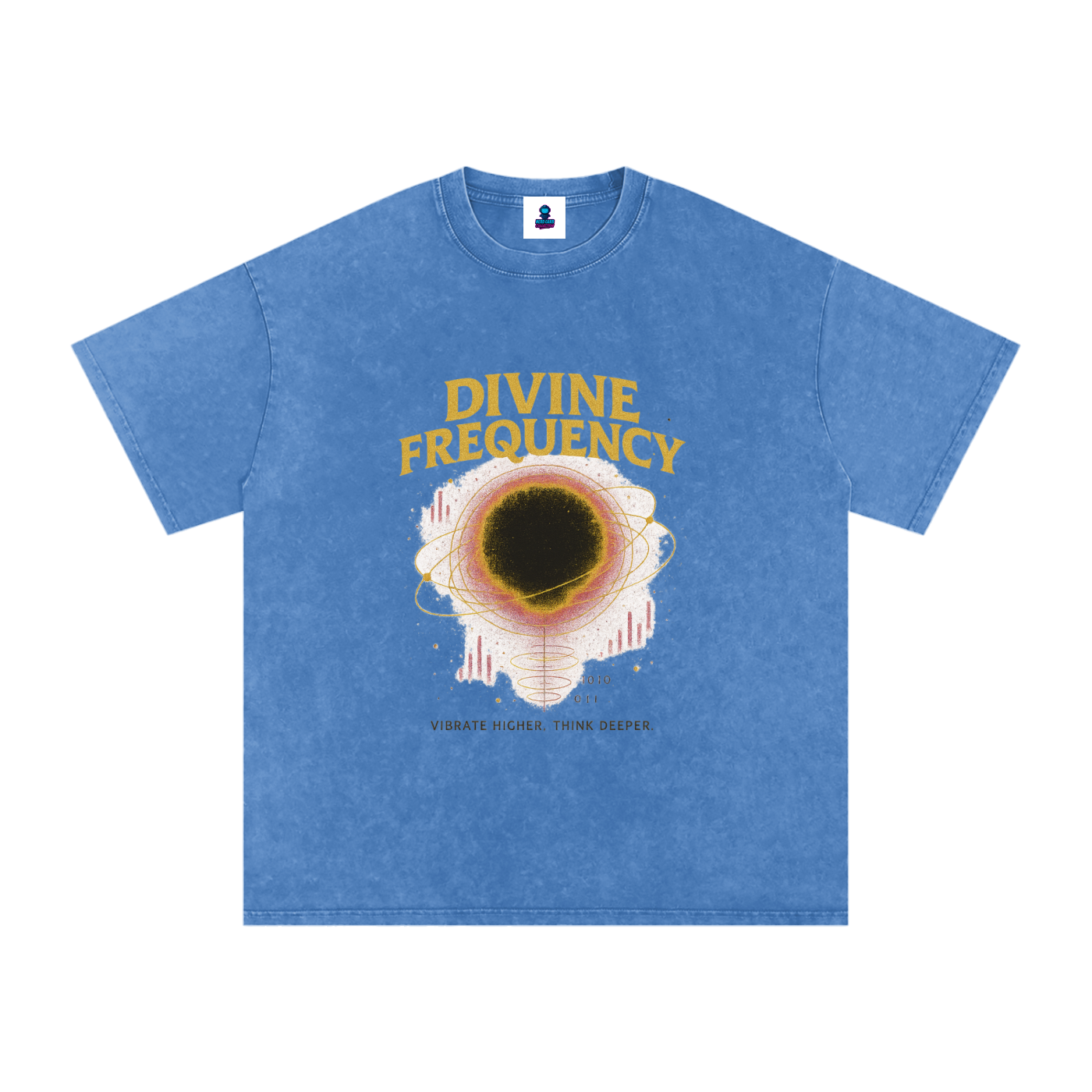 “Divine Frequency” Snow Washed Oversized Cotton T-Shirt