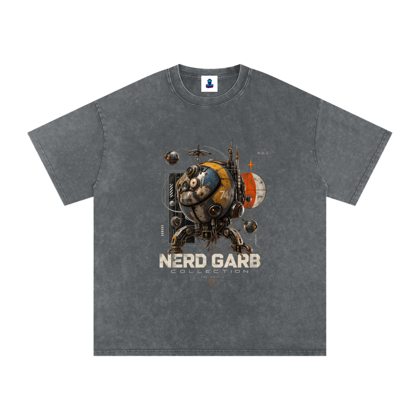 N.G.C. Orbital Unit 74 Snow Wash Oversized Cotton Tee