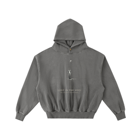 Lost in the Void Frayed Enzyme Washed Oversized Hoodie