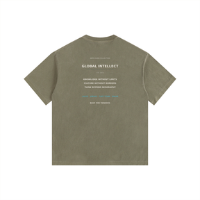 NGC Global Science Washed Tee - Loose Fit Drop Shoulder Graphic Premium T-Shirt