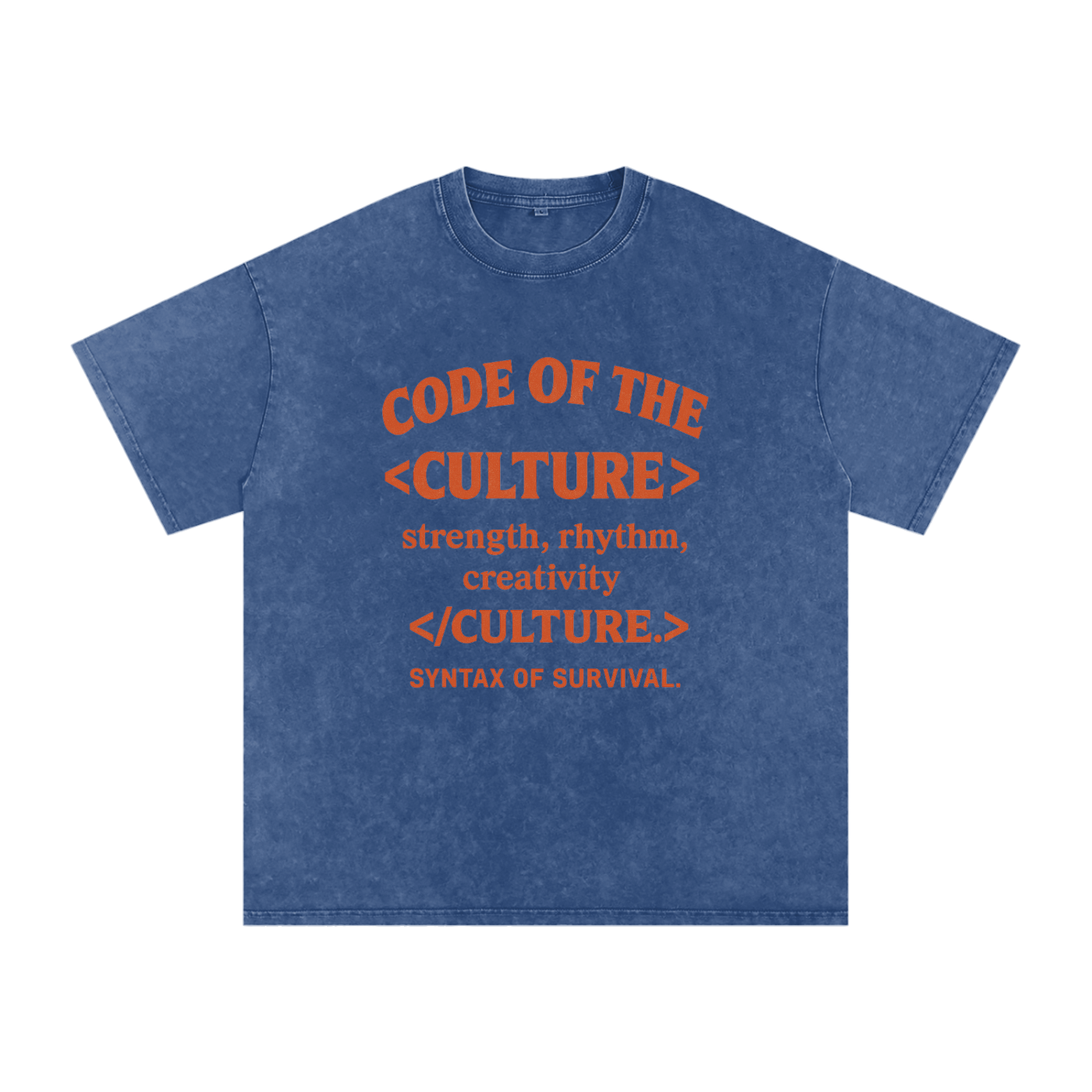 “Code of The Culture” Snow Washed Oversized Cotton T-Shirt