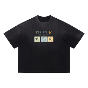 Think Elements Vintage Washed Distressed Boxy T-Shirt