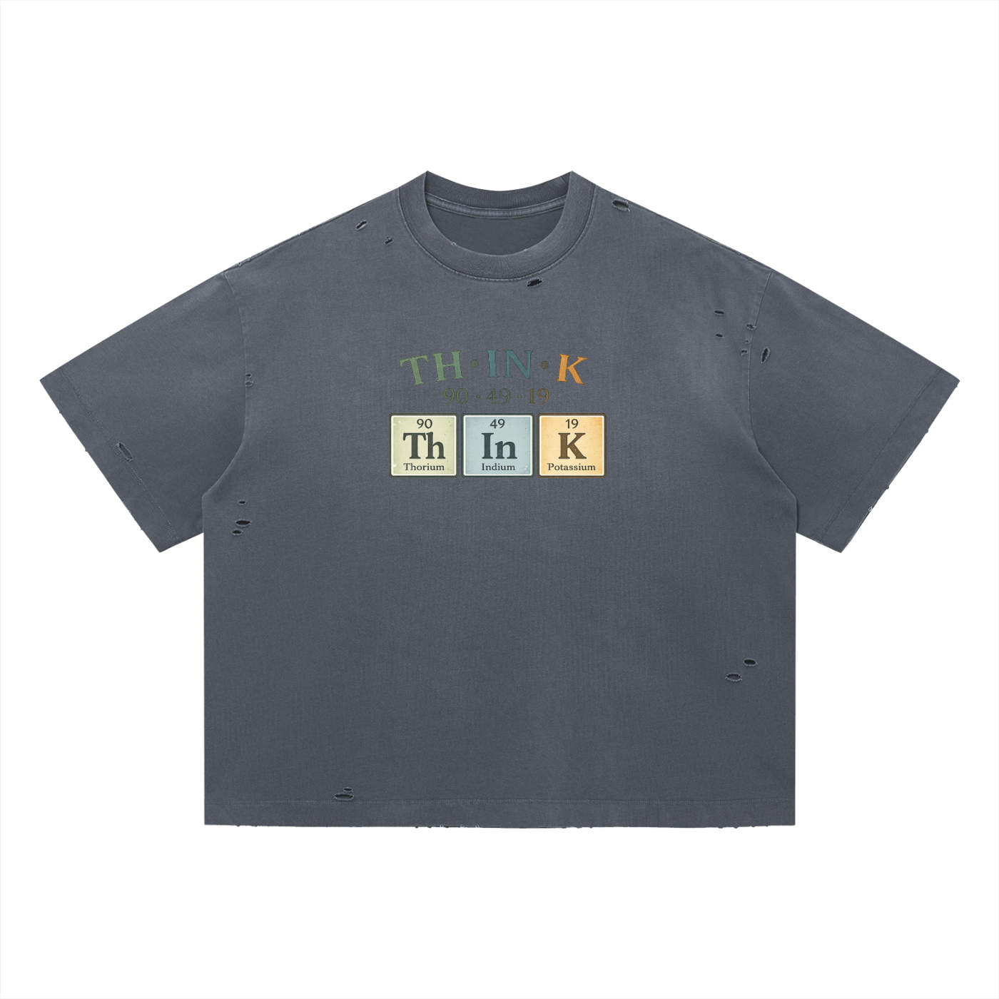 Think Elements Vintage Washed Distressed Boxy T-Shirt
