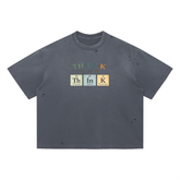 Think Elements Vintage Washed Distressed Boxy T-Shirt