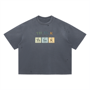 Think Elements Vintage Washed Distressed Boxy T-Shirt