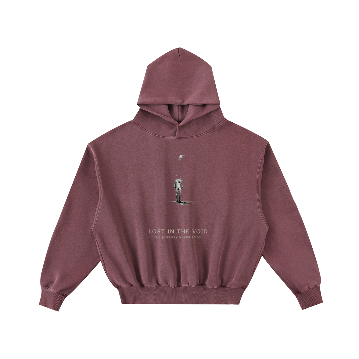 Lost in the Void Frayed Enzyme Washed Oversized Hoodie