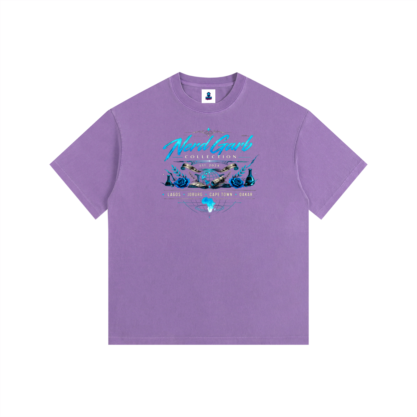 NGC Global Science Washed Tee - Loose Fit Drop Shoulder Graphic Premium T-Shirt