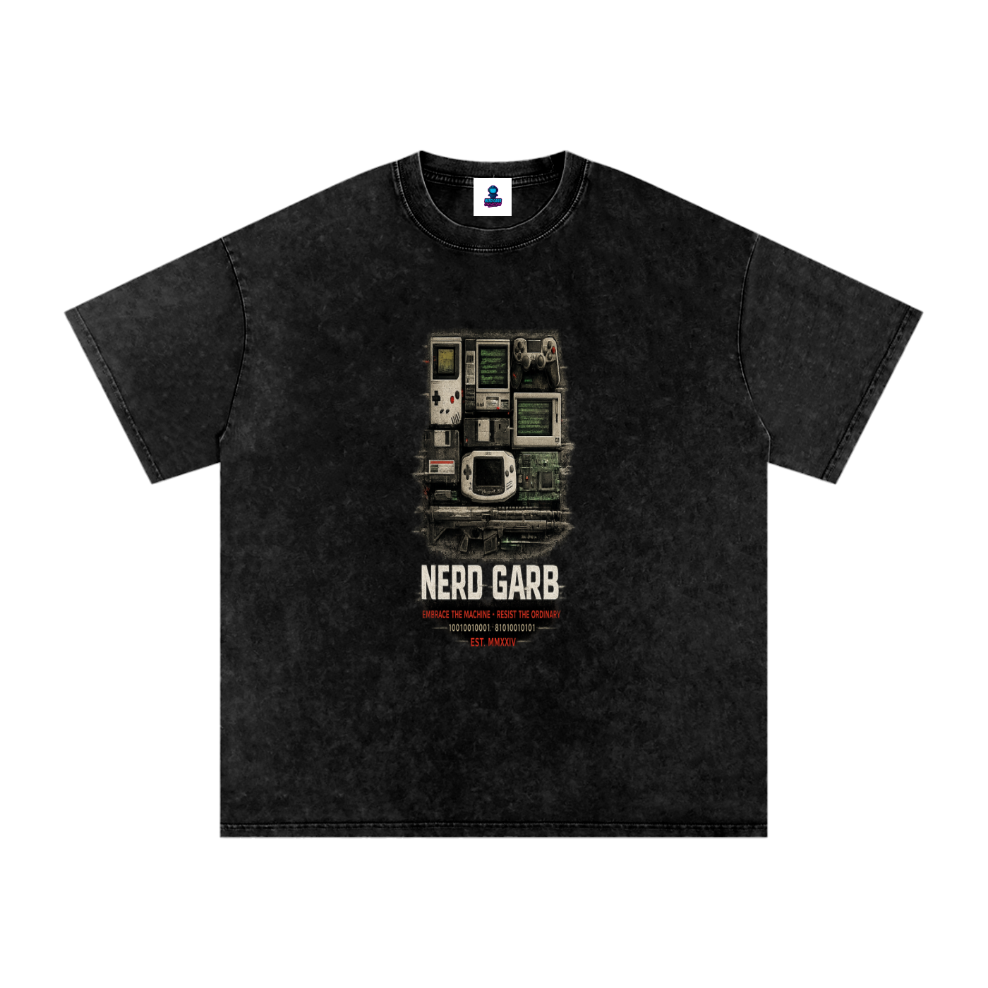 Retro Tech Archive Snow Washed Oversized T-Shirt