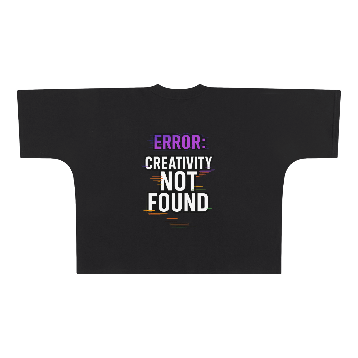 Buy Black “Error: Creativity Not Found” Oversized Boxy T-Shirt (300 GSM)