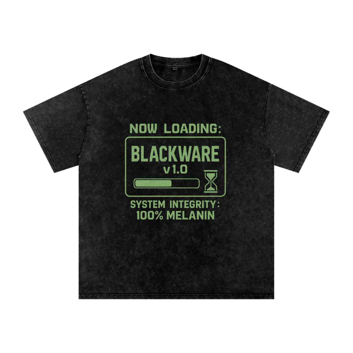Shop Black “Now Loading” Snow Washed Oversized Cotton T-Shirt
