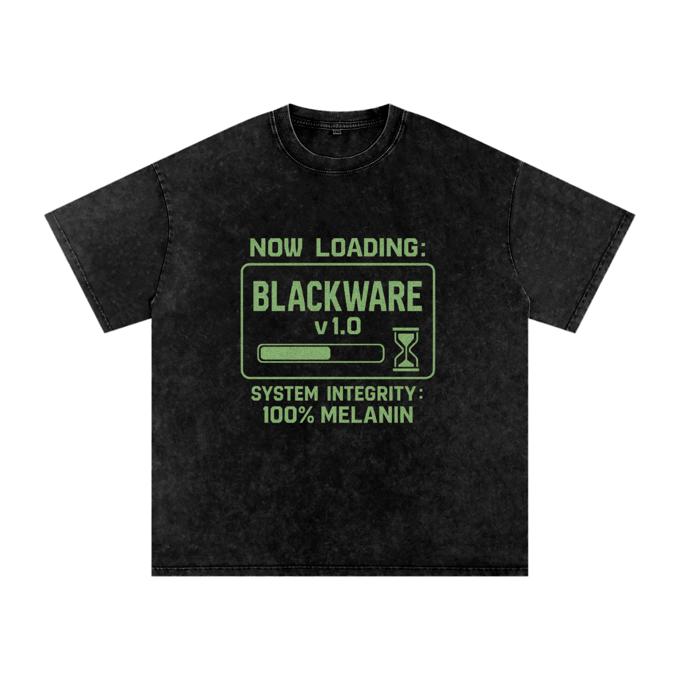 Shop Black “Now Loading” Snow Washed Oversized Cotton T-Shirt
