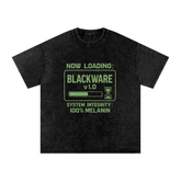 Shop Black “Now Loading” Snow Washed Oversized Cotton T-Shirt