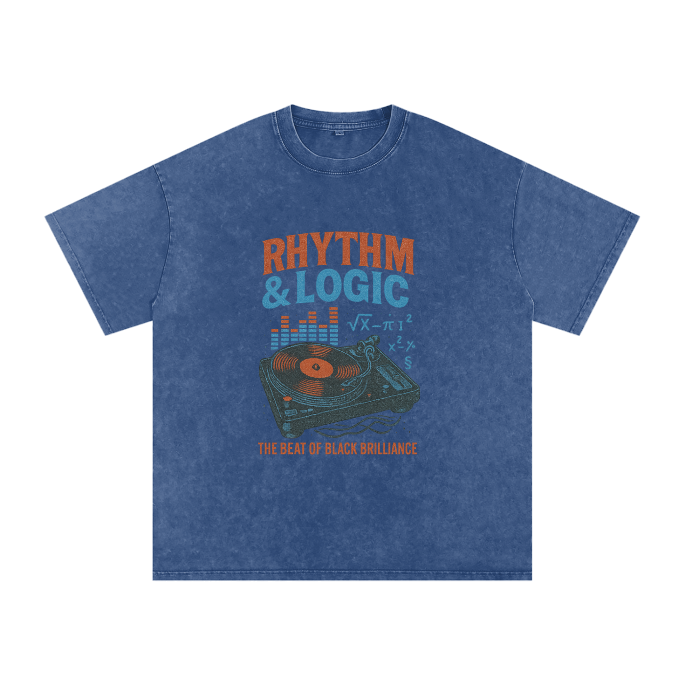 “Rhythm & Logic” Snow Washed Oversized Cotton T-Shirt