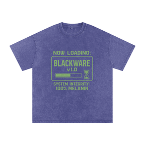 “Now Loading” Snow Washed Oversized Cotton T-Shirt
